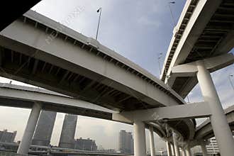 Highway bridges in city