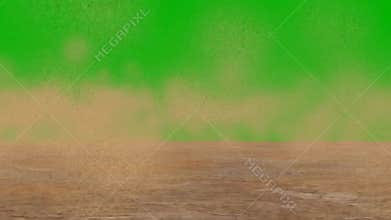 Sand storm in the desert - green screen
