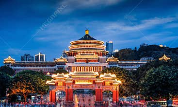 Night Scene of The Assembly Hall of Chongqing