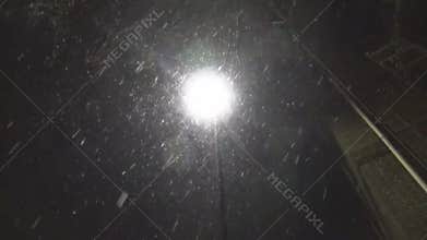 Lamppost and snow in UK