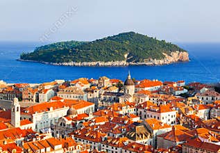 Town Dubrovnik and island in Croatia
