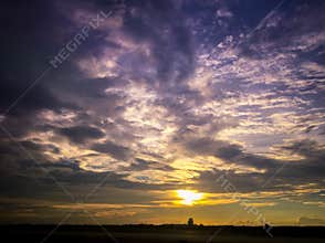 Sunset over airport