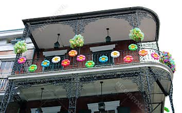 New orleans french quarter colorful house classic unique architecture