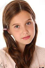 Portrait of an adorable preteen girl close-up
