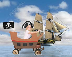 Children Play Pirate, Pretend, Make Believe