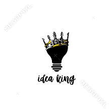Creative idea king vector illustration, crown on bulb vector illustration.