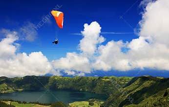 Paragliding over Sete Cidades, 30 July 2017