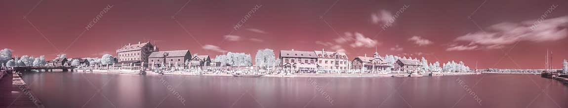 Infrared panorama of Nyköpings harbour