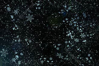 Blue Christmas background snow texture, abstraction, snowflakes