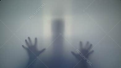 Horrible silhouette, scary supernatural alien, strange creature