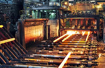 Production of steel in a steel mill - production in heavy industry