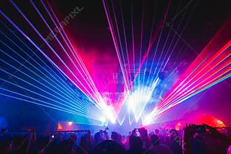 Lasers at a rave, party, club