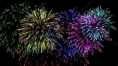 Beautiful cg fireworks in celebration day, alpha