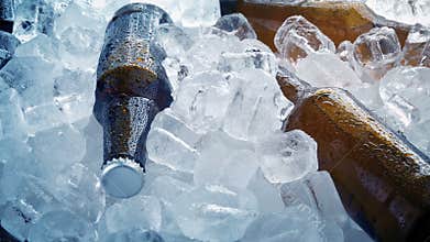 Bottles Of Beer Packed In Ice