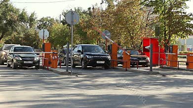 Automatic security barrier at the parking