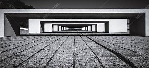 Going infinite on a perspective in Cidade da Cultura, Santiago de Compostela
