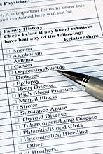 Filling the medical history questionnaire