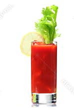 Bloody mary with lemon wedge