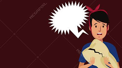 Man with broken tooth HD animation