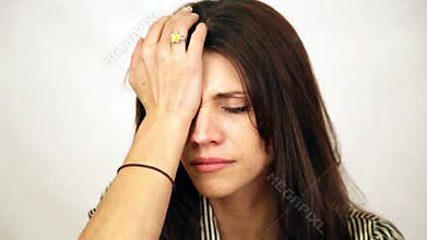 Emotional woman crying