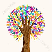 Human hand tree for culture diversity concept