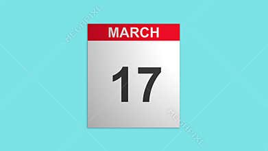 March month calendar with flipping pages