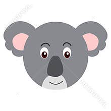 Cartoon koala head,animal head vector.Cartoon koala face.