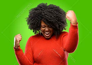 Beautiful african woman with curly hair