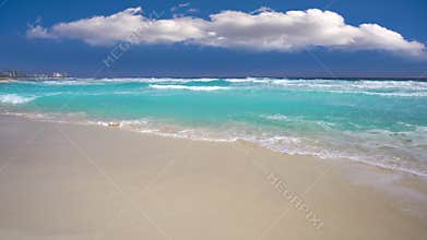 Cancun beach in Caribbean Riviera Maya Mexico