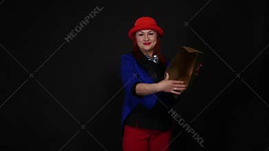 Woman Magician showing a magic trick