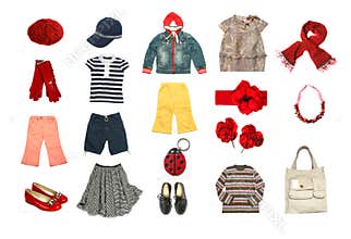 Kids clothes and accessories set