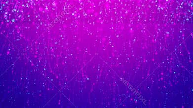 Abstract background with moving and flicker particles. Backdrop of bokeh. Animation of seamless loop.