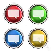 Comment icon glass button