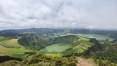 Lagoa de Santiago, Sete Cidades volcano complex, Sao Miguel island, Azores