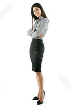 Beautiful full body woman portrait on white