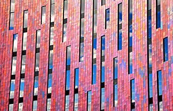Modern office geometrical design clouds in windows