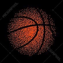 Basketball vector technology background game. Basket dots ball element activity