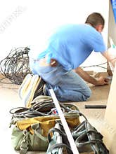Tradesman working