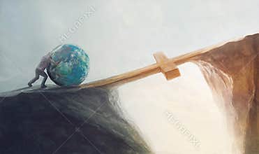 Pushing the world over the cross