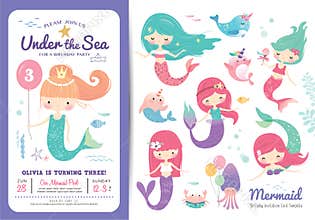 Birthday party invitation card template