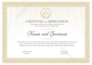 Certificate. Template diploma currency border. Award background Gift voucher.