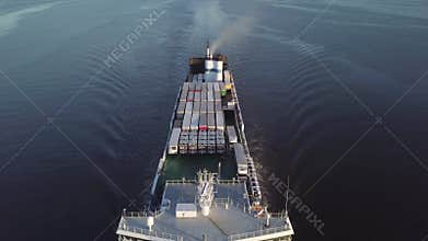 Floating cargo ship