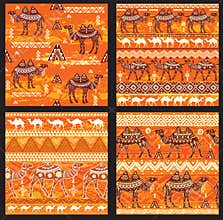 Set of Seamless pattern with camels