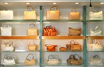 Handbags in the shop