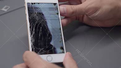 Close-up video showing process of mobile phone repair