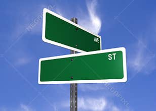 Blank street signs