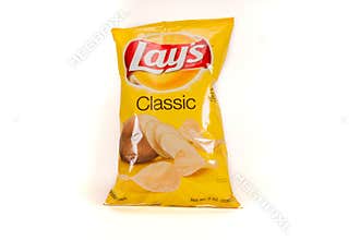 Lays Potato Chips on White