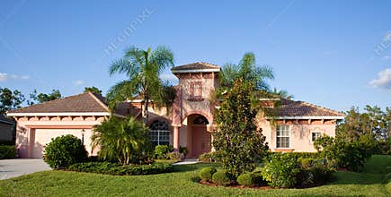 Large tropical house in florida