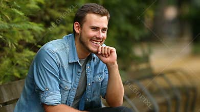 Portrait of a man smiling and laughing