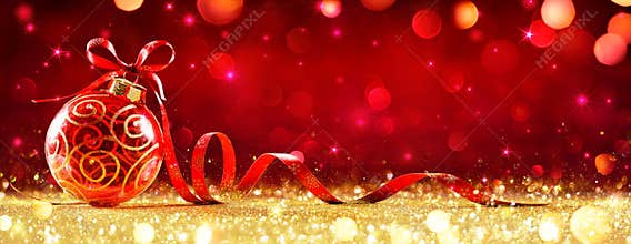 Red Christmas Sphere With Bow